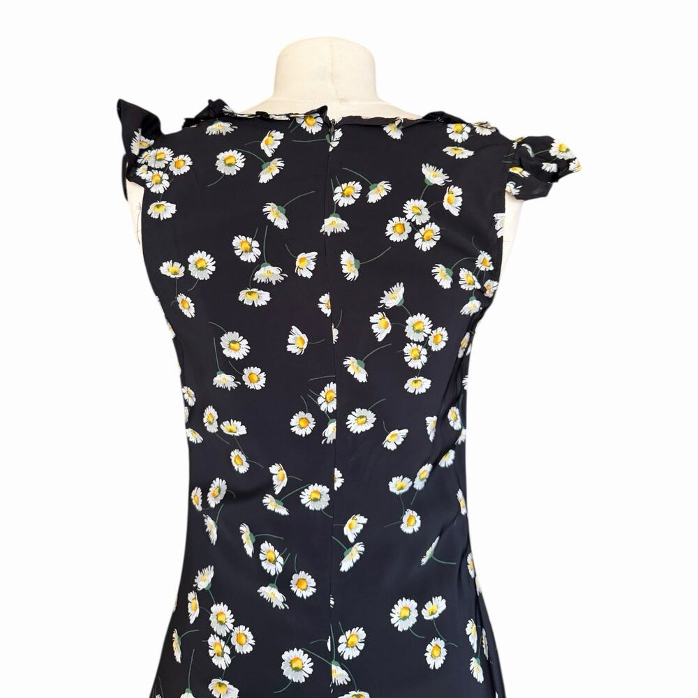 The Kooples Daisy Print Ruffle Straps Asymmetric Hem Midi Dress Size 1 NWT - Picture 11 of 16